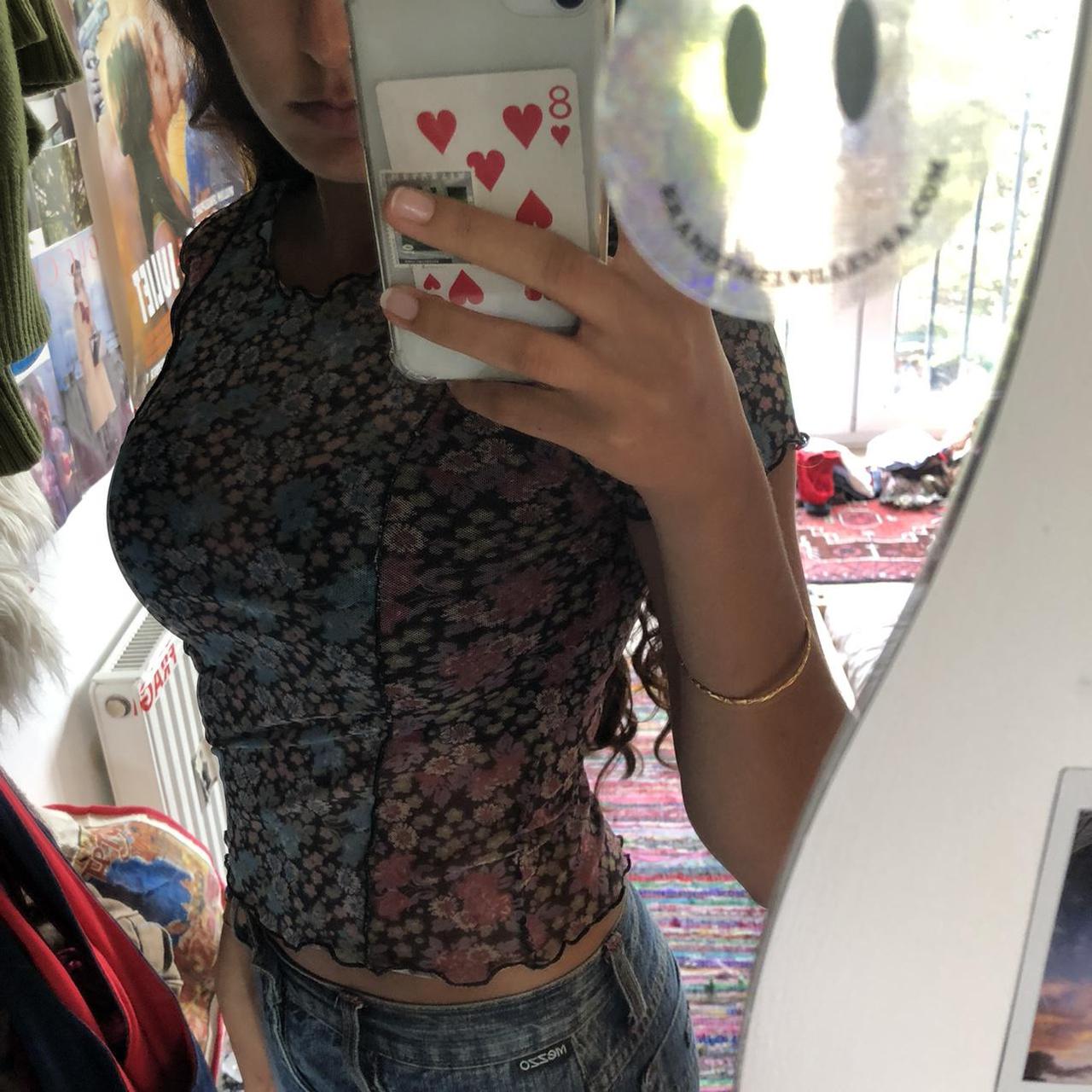 Urban Outfitters Women's Pink and Blue Top (2)