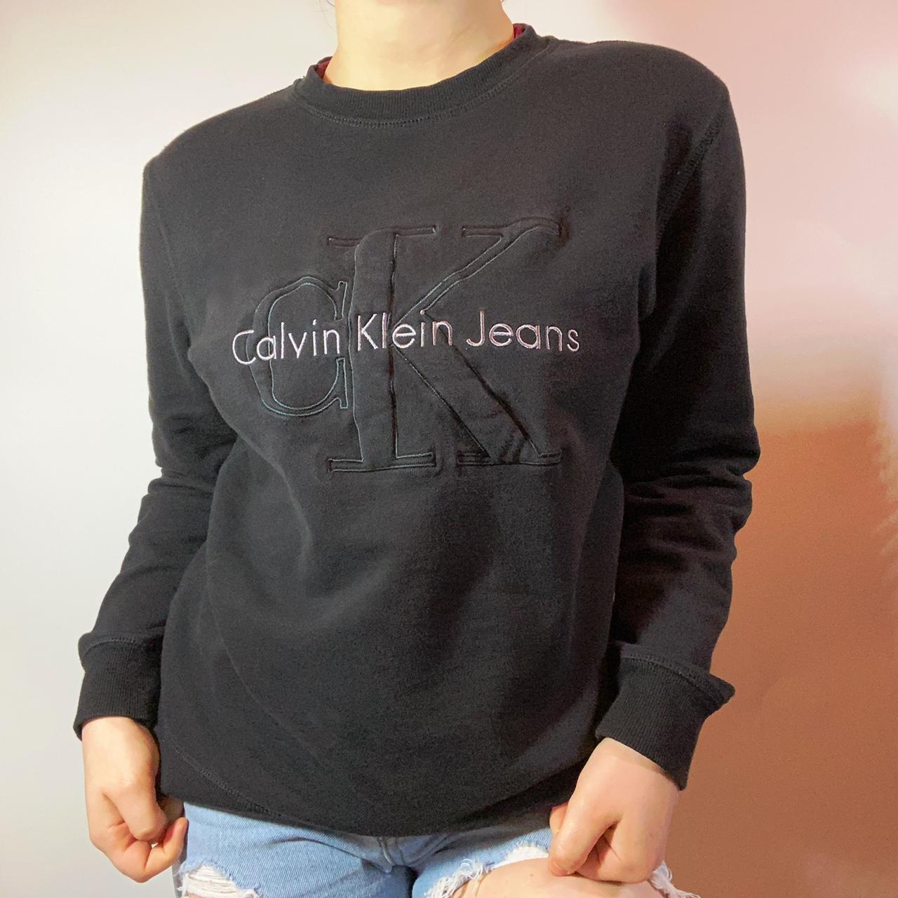 Vintage Calvin Klein Jeans sweatshirt embroidered - Depop