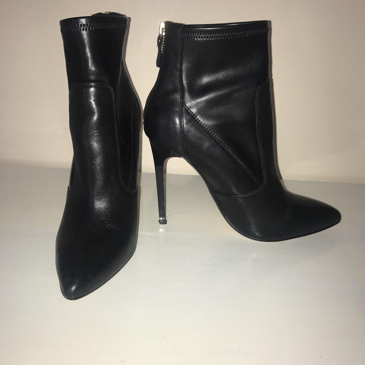 River island black heeled boots Size 6... - Depop