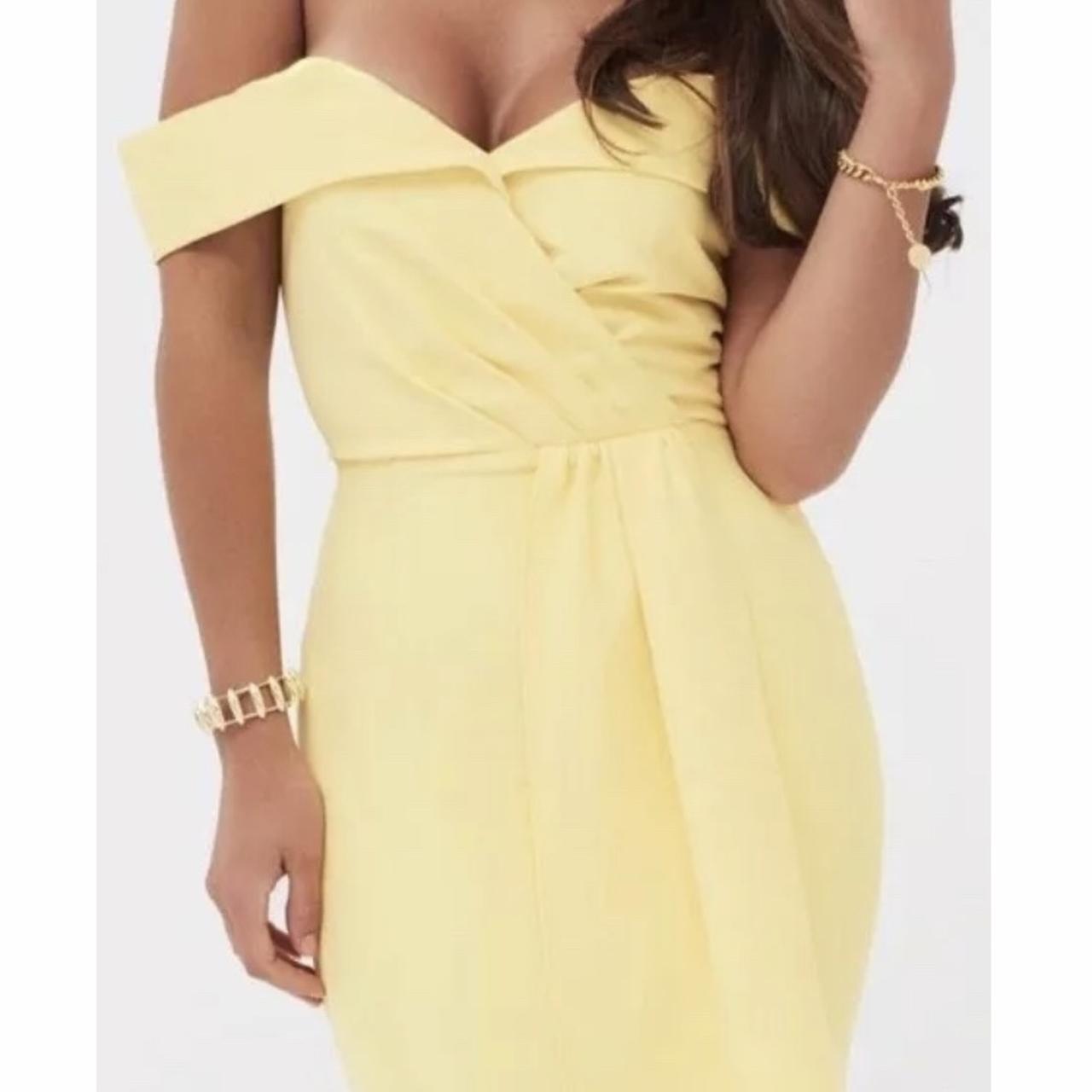 Lavish alice hot sale yellow bardot dress