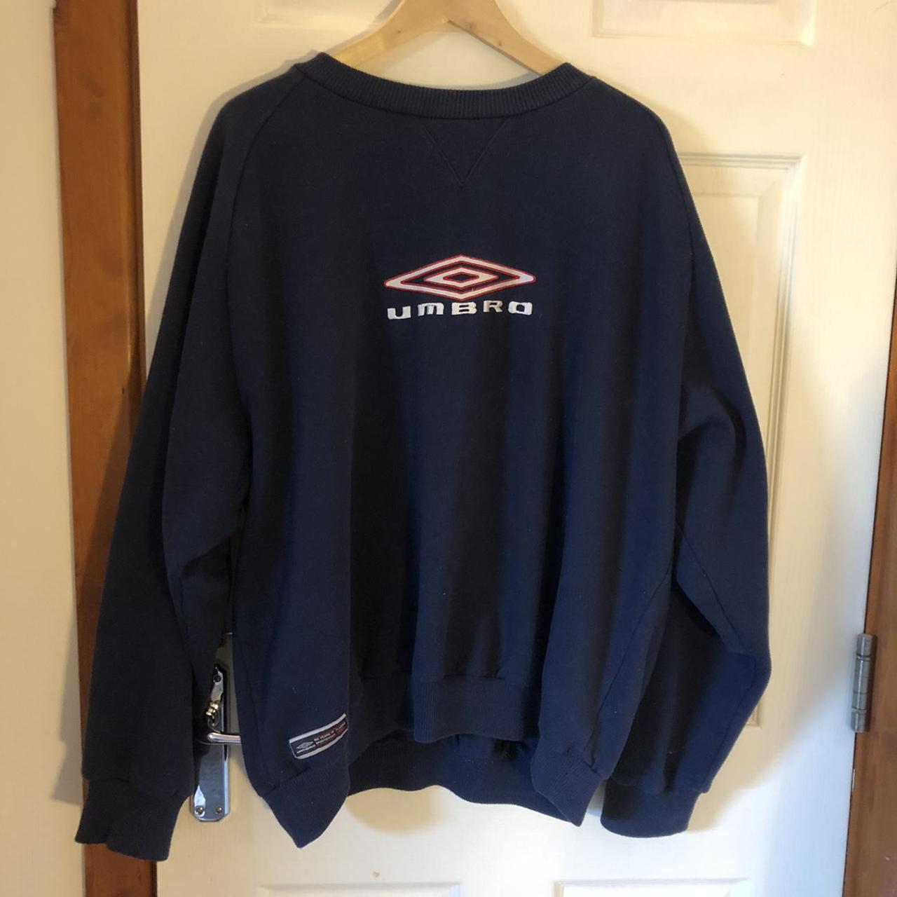 Vintage Umbro navy jumper/ sweatshirt Good... - Depop