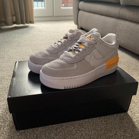 Nike Air Force 1 Shadow Vast Grey Laser Orange Depop