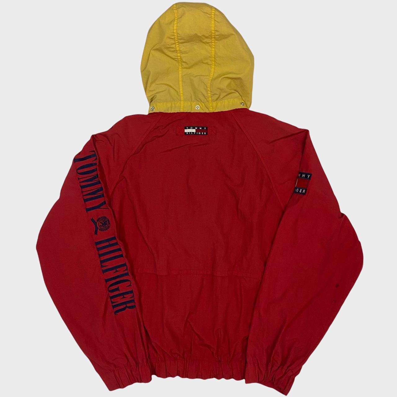 Tommy Hilfiger Men's Red and Yellow Jacket | Depop