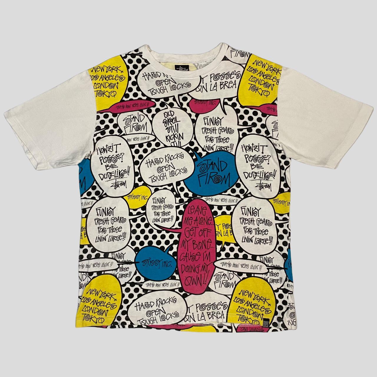 Stussy 00's Speech Bubble Print Tee - L Rare 00's | Depop