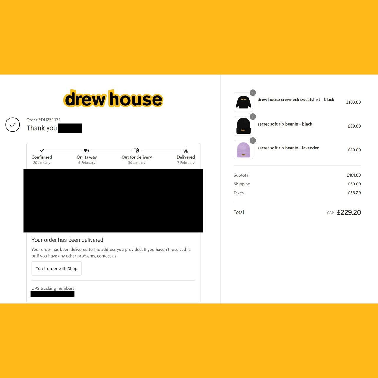 100% Authentic Drew House Crewneck Black Sweatshirt.