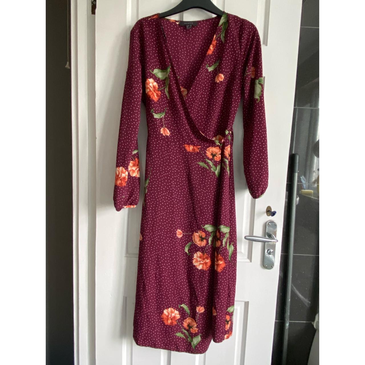 Primark Women's Burgundy Dress | Depop