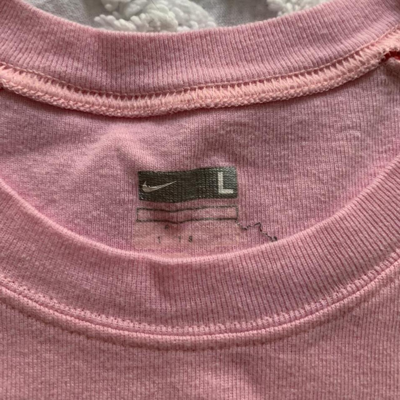 y2k nike pink baseball baby tee perf early 2000s... - Depop