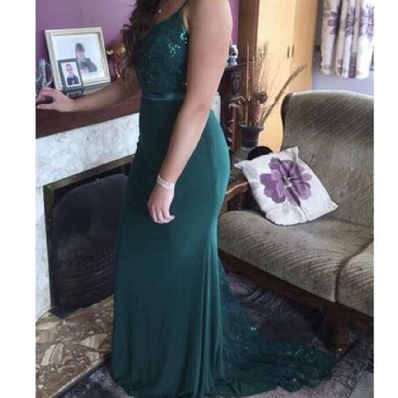 **SOLD** emerald green debs dress with... Depop