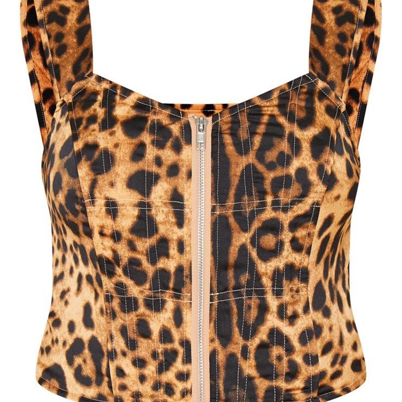 PrettyLittleThing Women's Tan Corset Depop