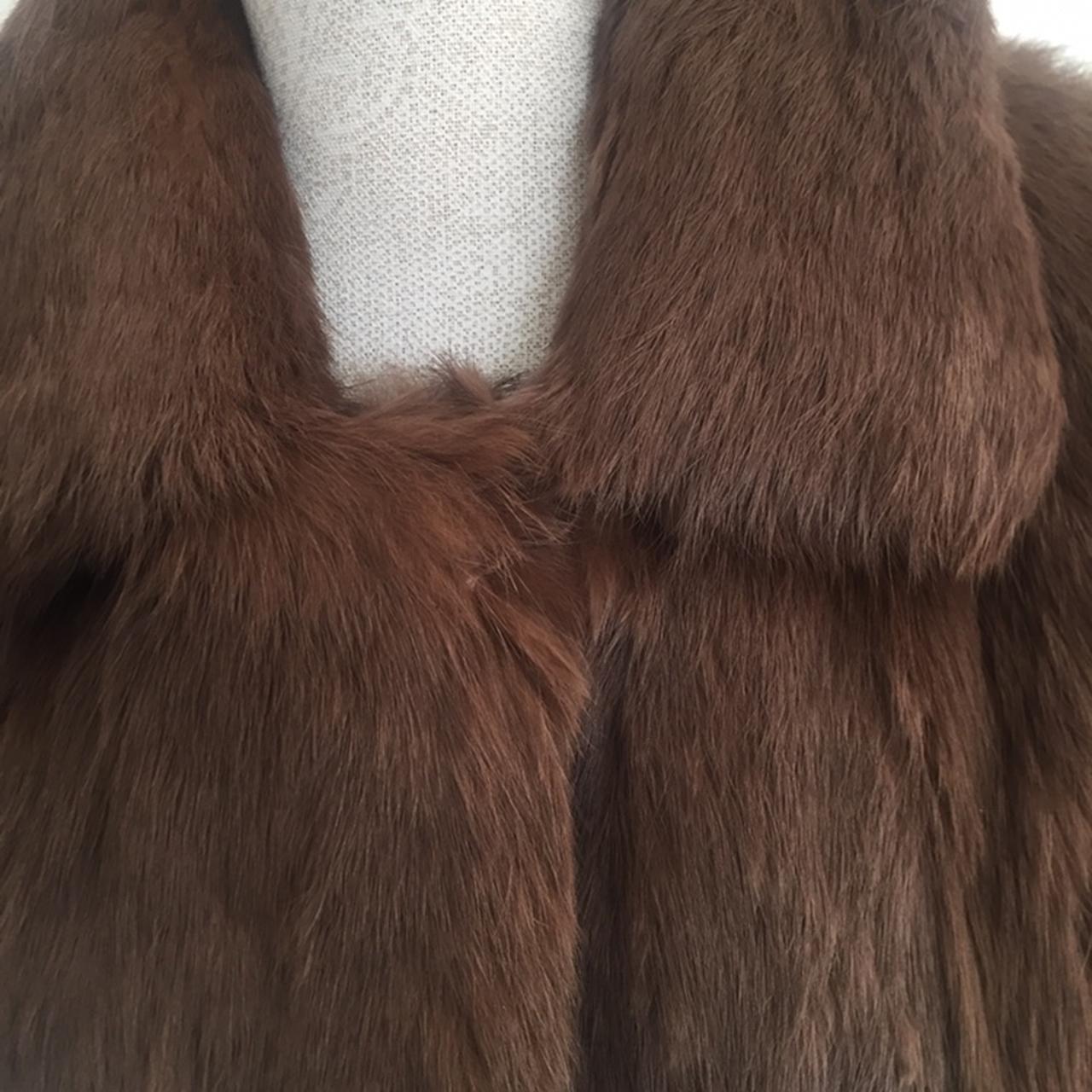 Vintage real fur brown jacket fully lined with... - Depop