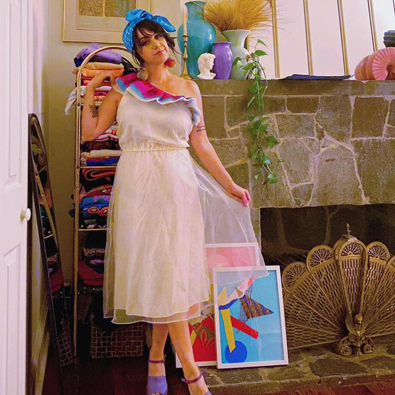 80s ruffle dress