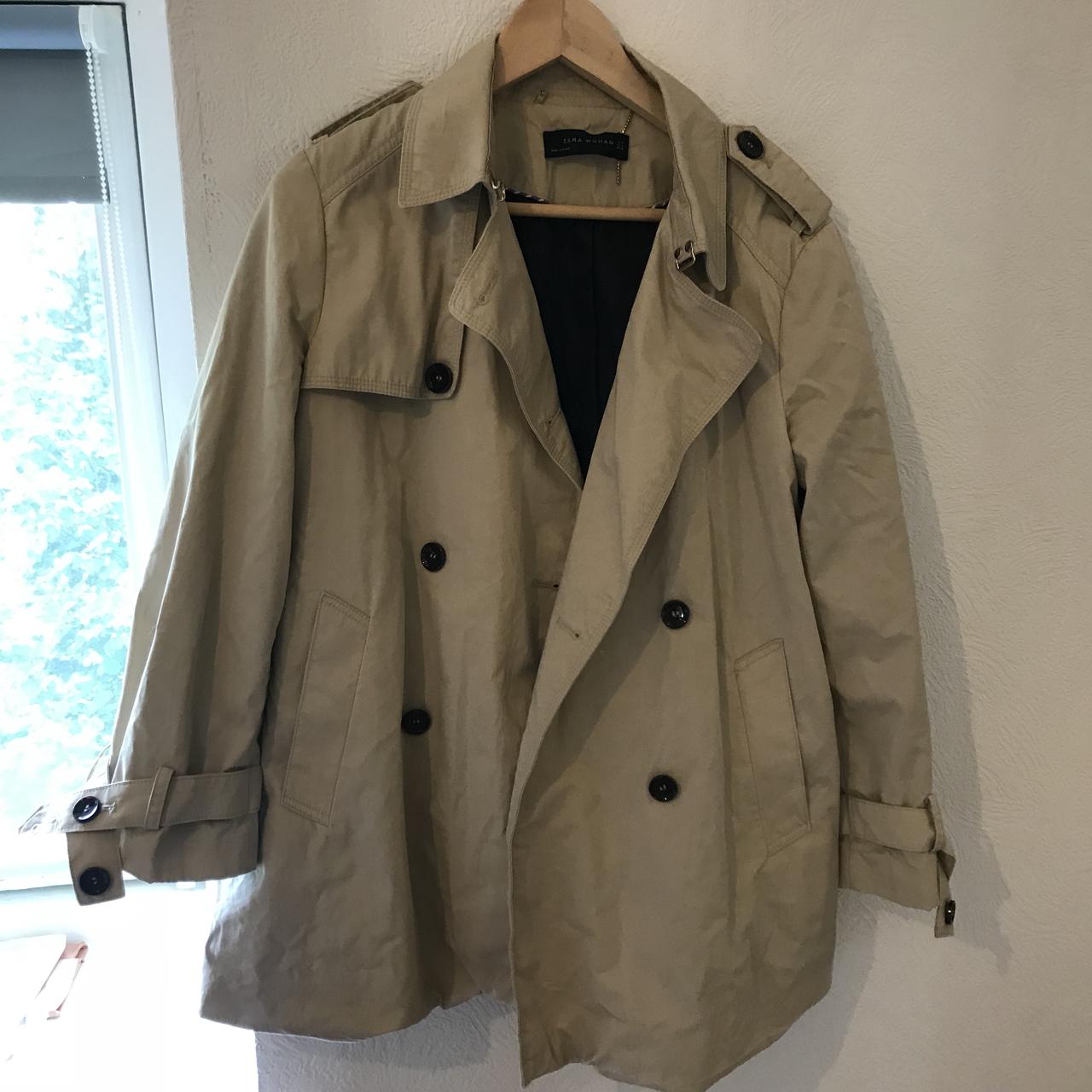 zara cropped trench coat