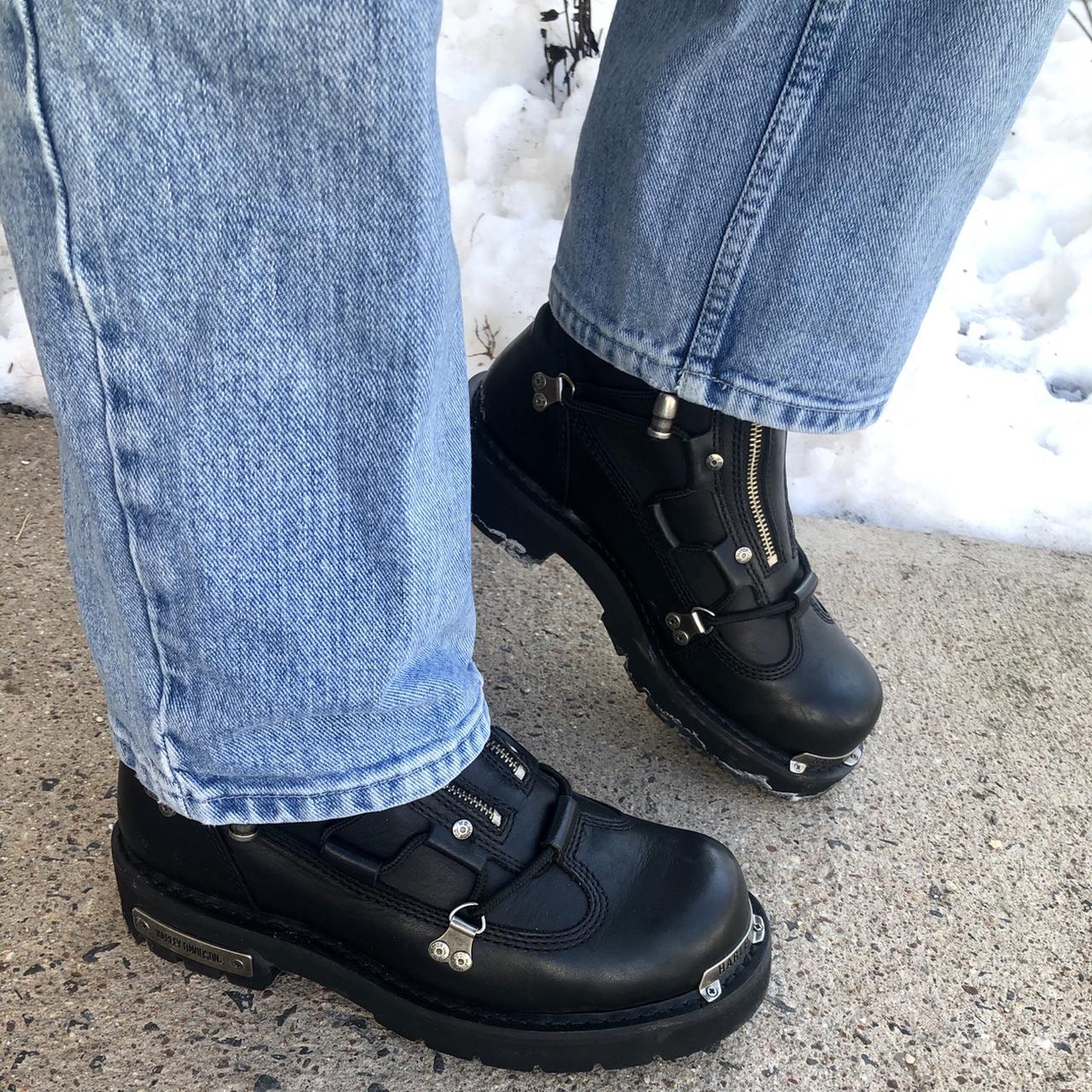 Men's buy *Harley-Davidson Brake Light Black Leather Boots (sz 7.5)