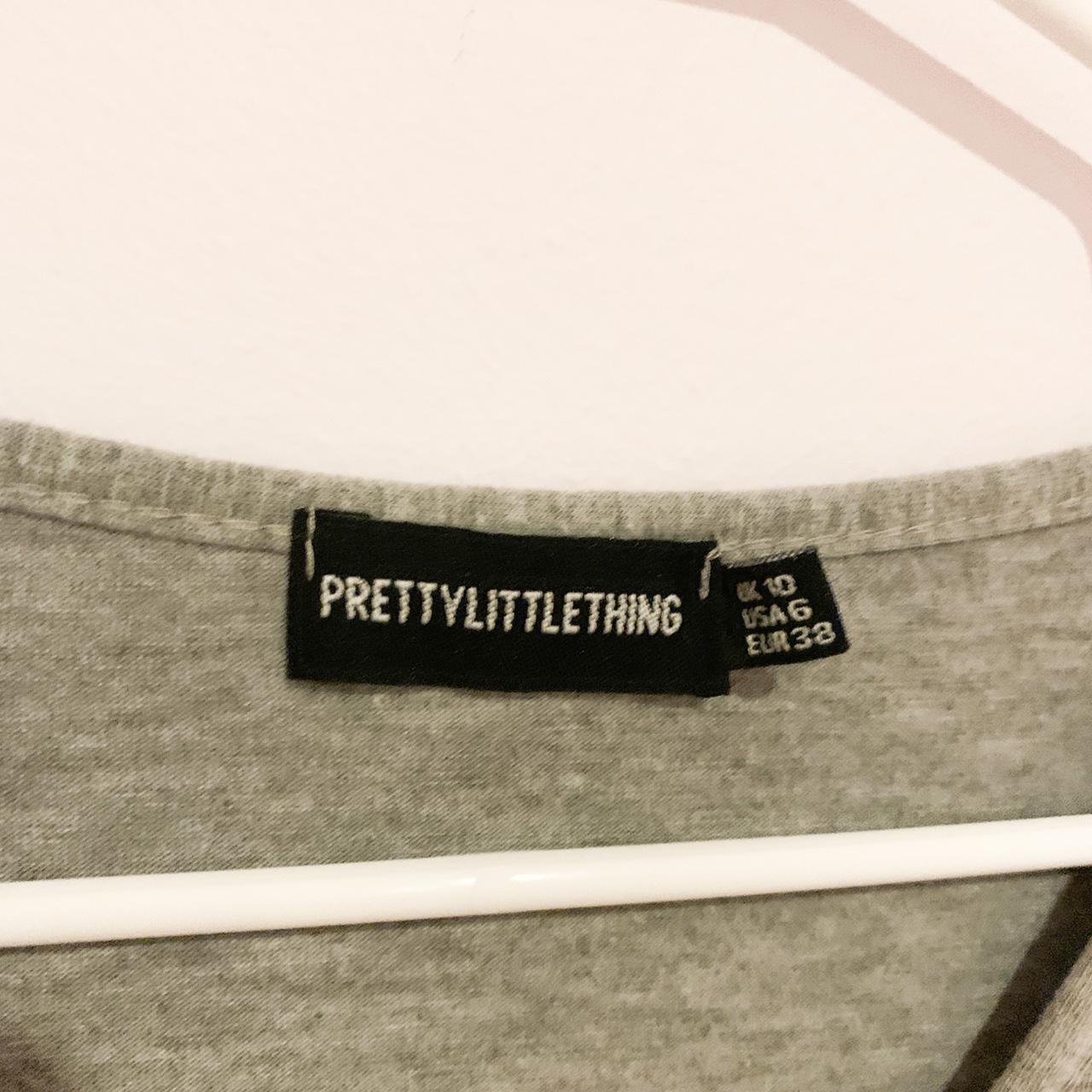 Prettylittlething Plt Basic Grey V Neck Depop