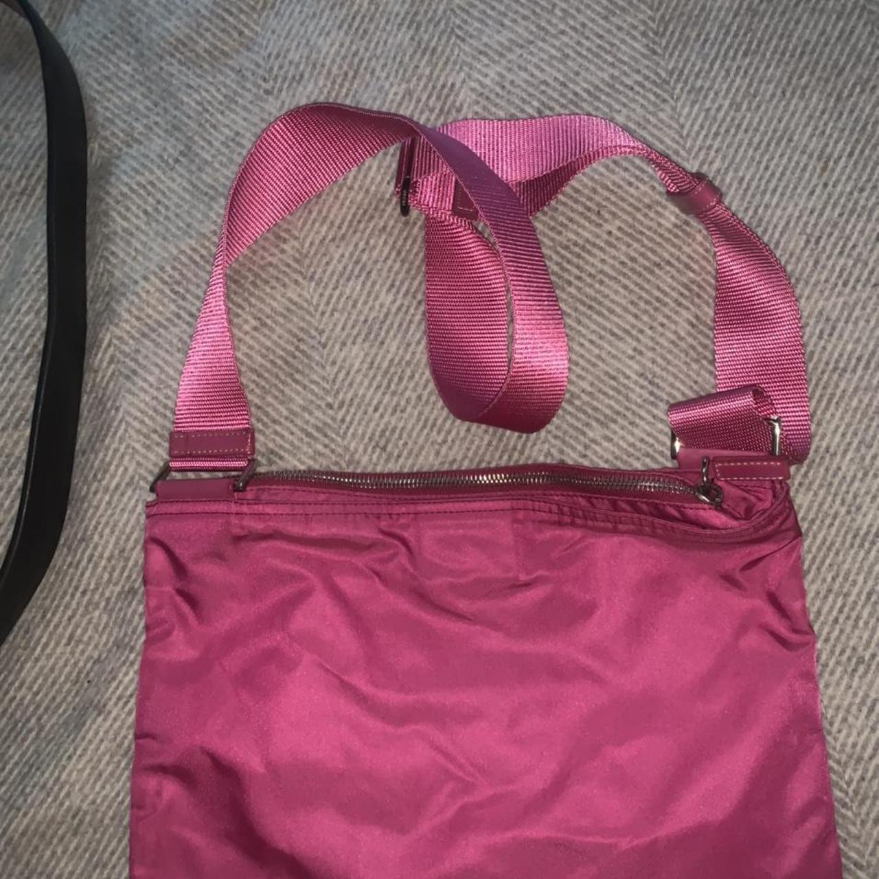 Pink prada nylon messenger / side / cross body bag... Depop