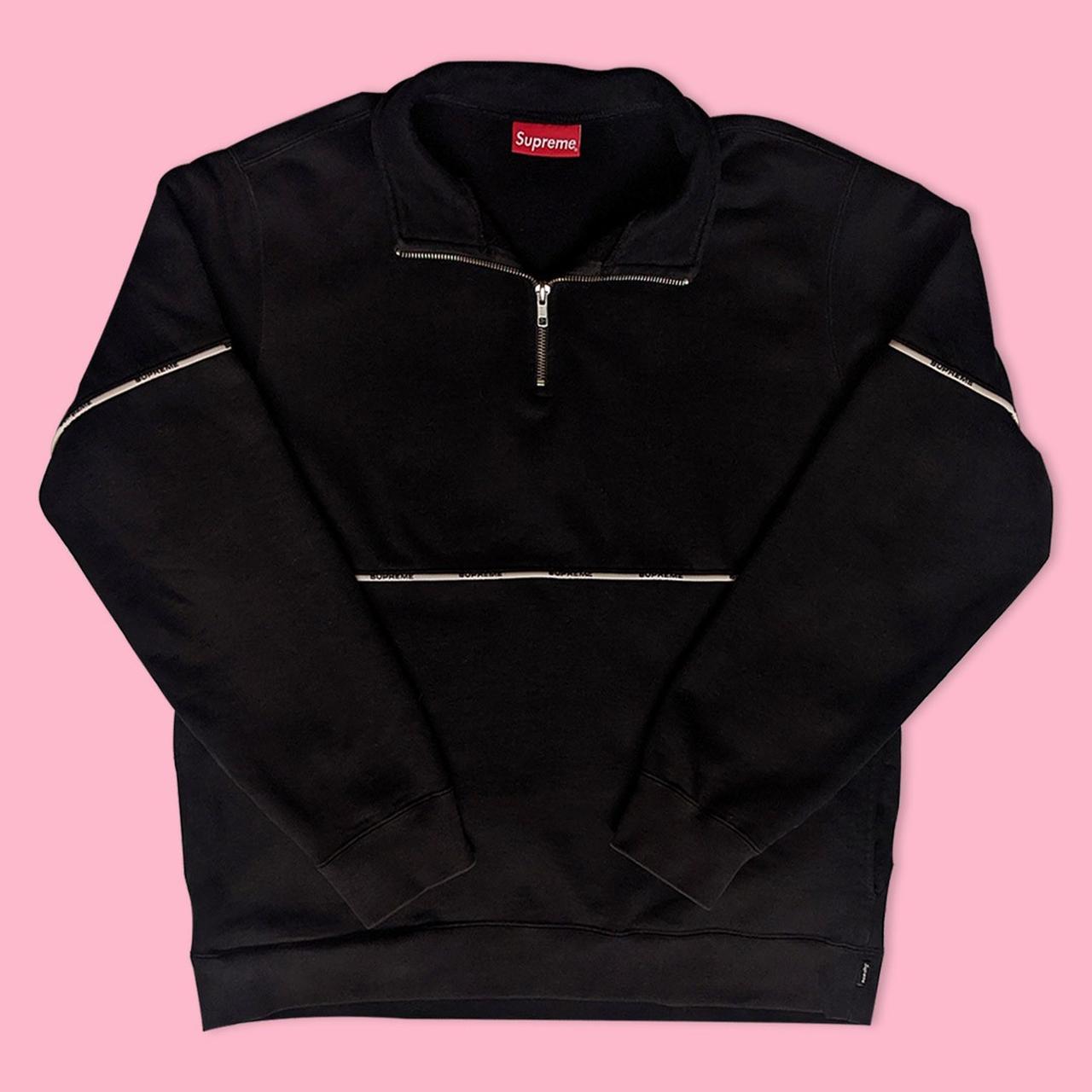 Supreme logo piping half zip sweatshirt, Medium,...