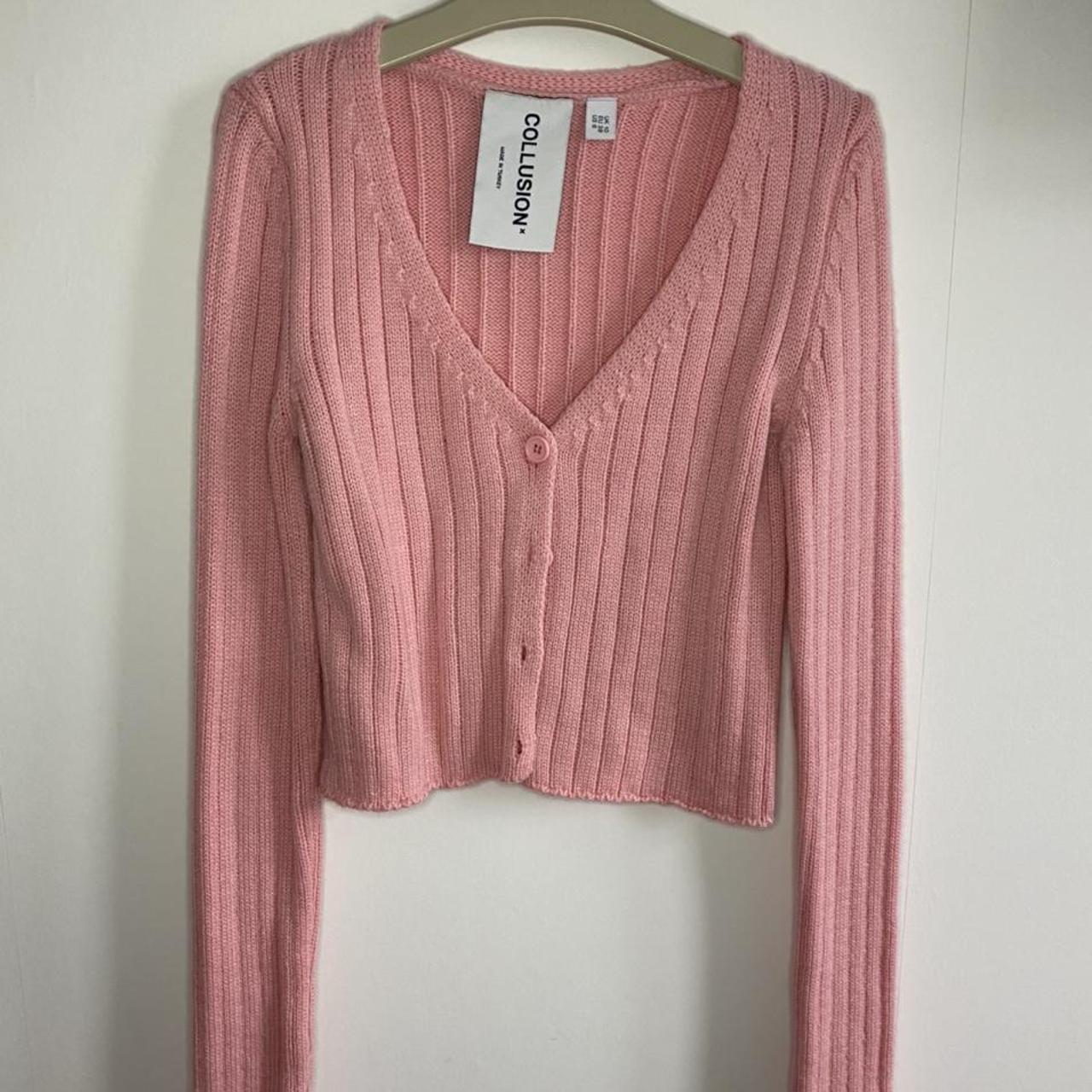 Pink collusion cardigan for sale🐰brand new with tags... Depop