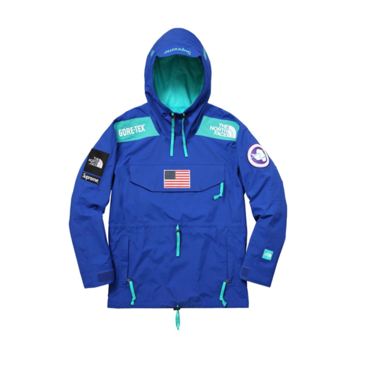 North face supreme blue on sale jacket