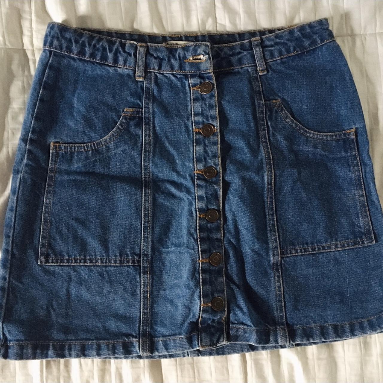 Front Button Denim Skirt Size 10 US, fits like an... - Depop