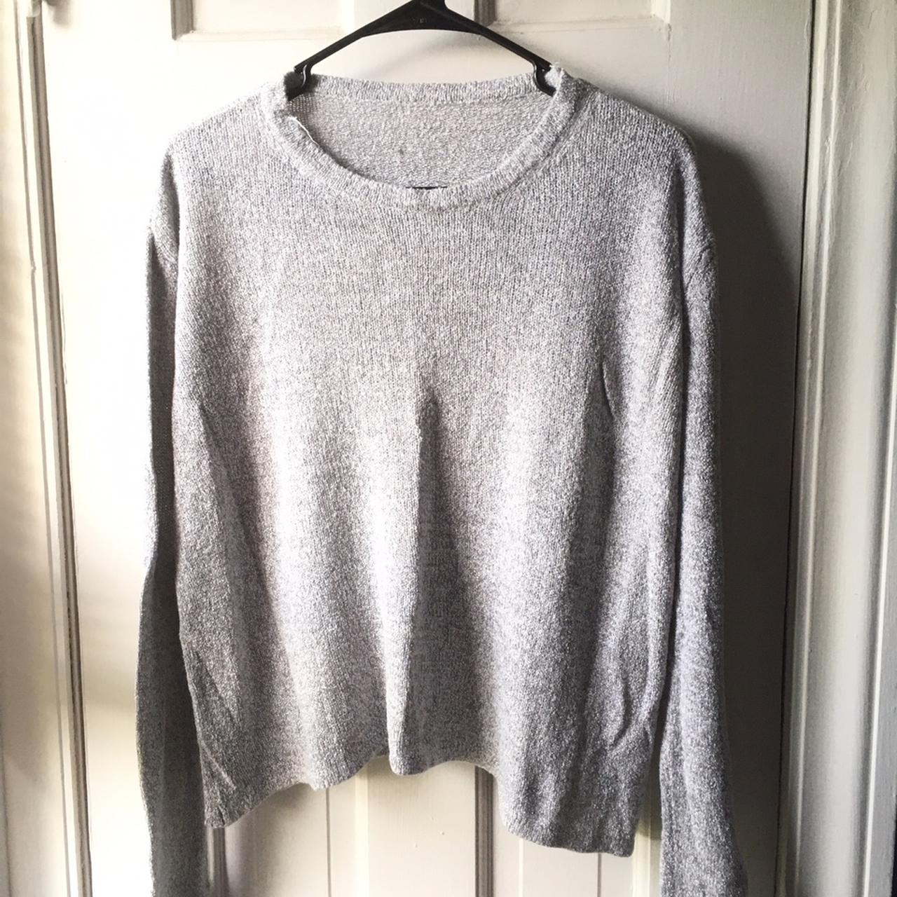 Brandy Melville Gray Knit Sweater One size Excellent... - Depop