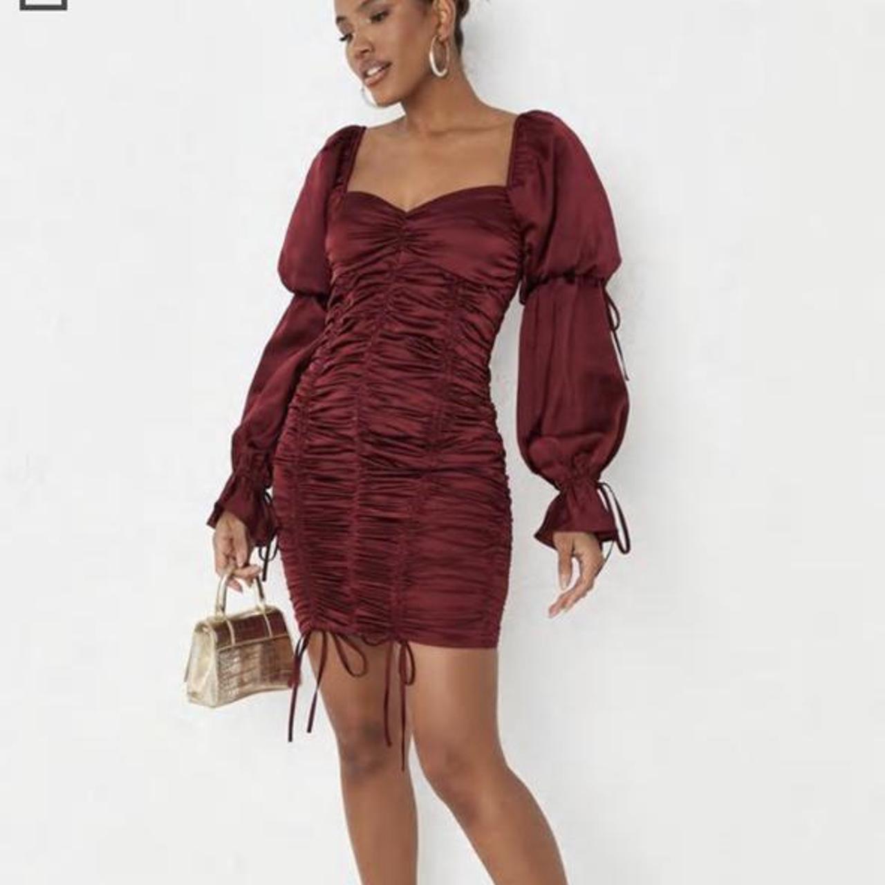 Missguided burgundy clearance dress