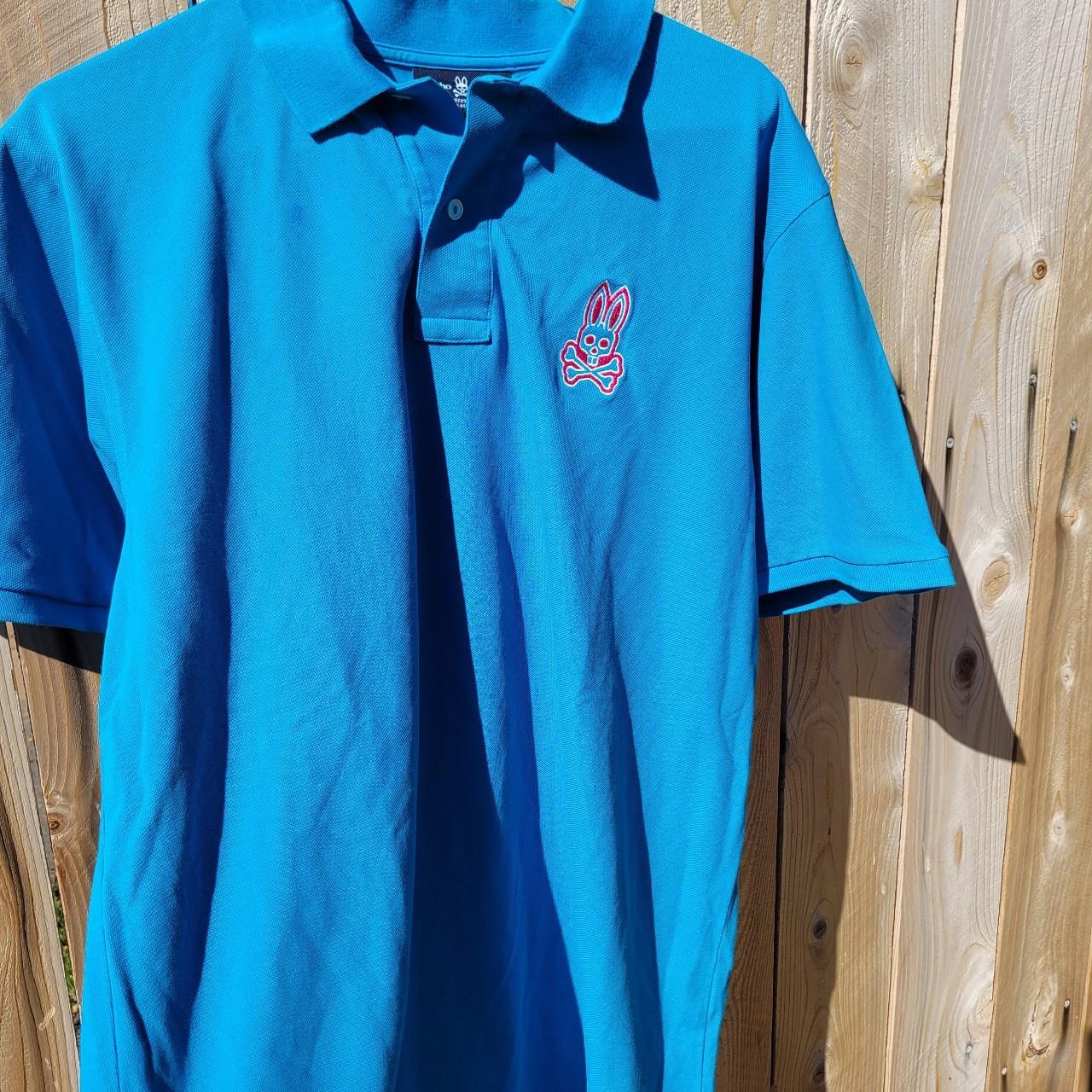 Psycho Bunny Men's Blue and Pink Polo-shirts