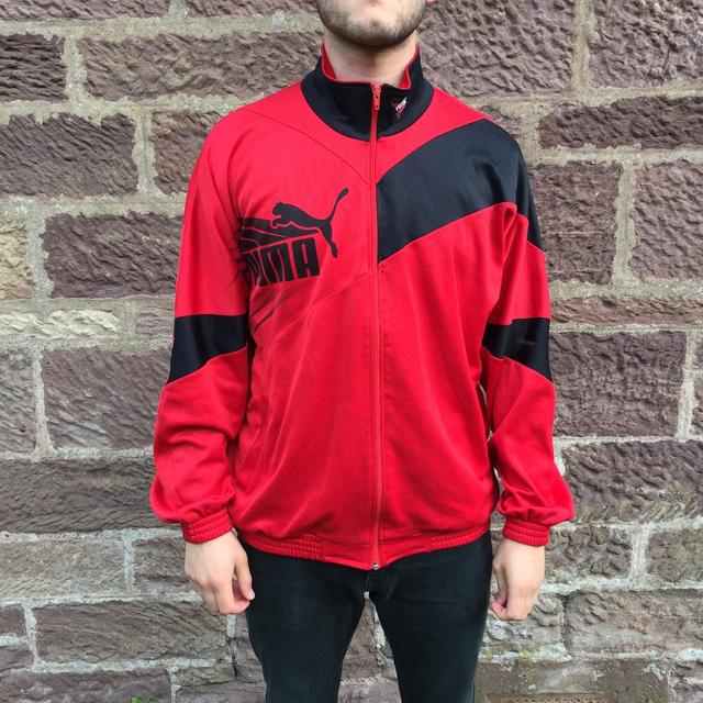 puma red and black tracksuit