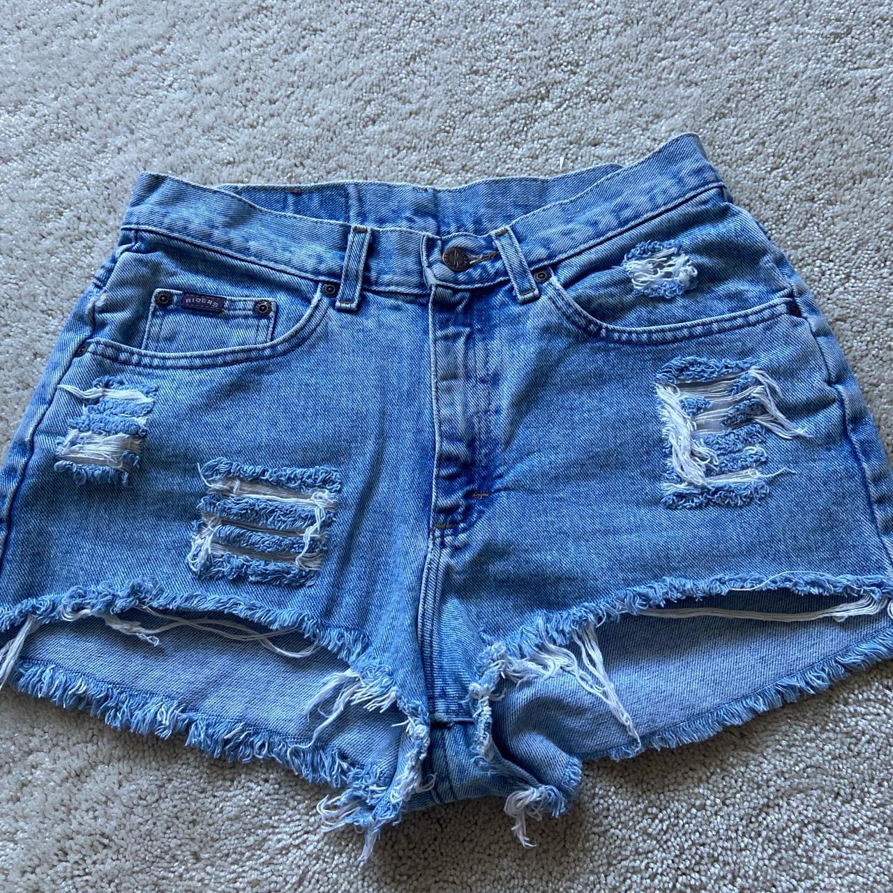 Lee rider vintage distressed shorts. Size 8M. Could... Depop