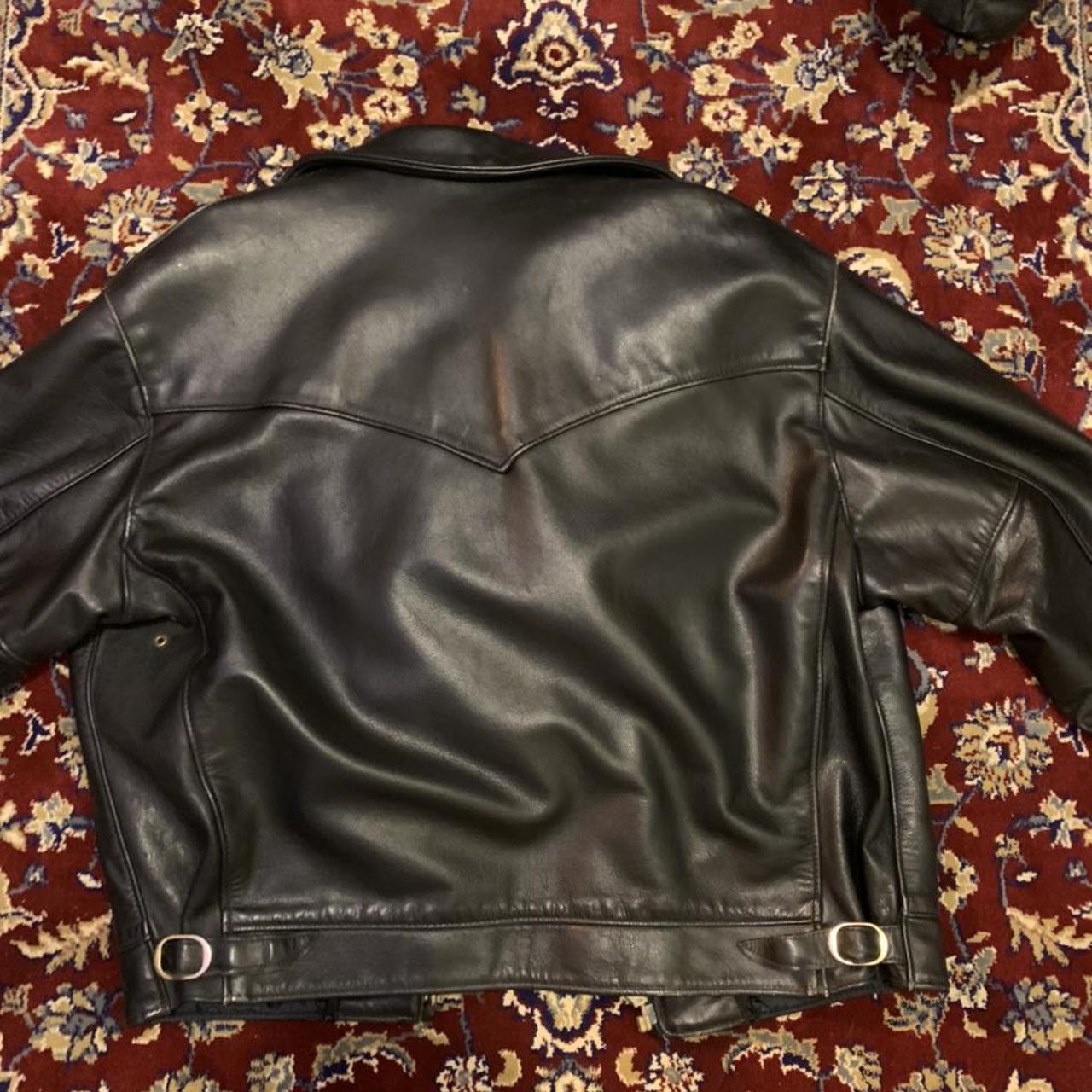 Vintage Schott 630 Highwayman Black Leather jacket... - Depop