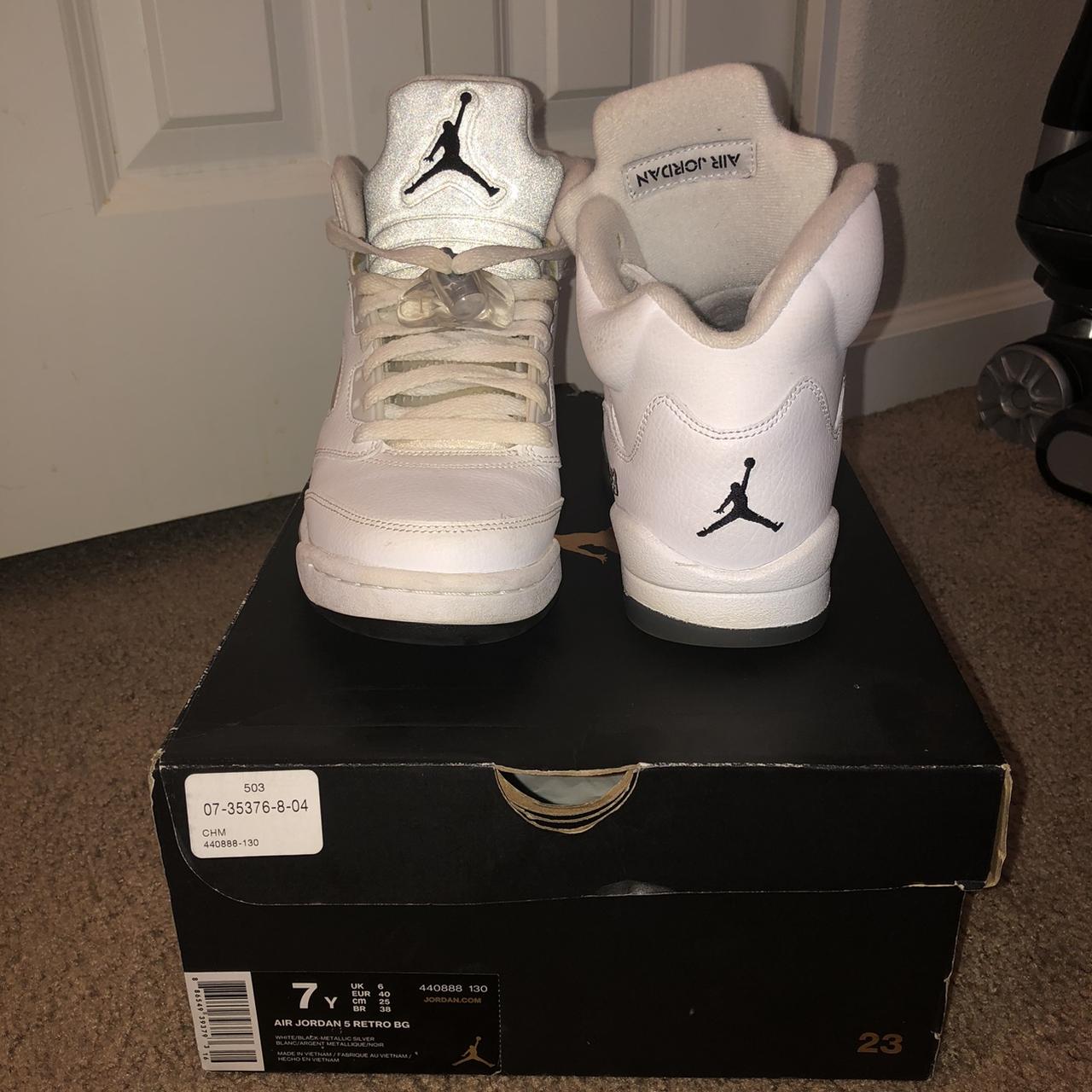 Rare white Jordan “Metallic” 5s released in 2015 ! I... - Depop