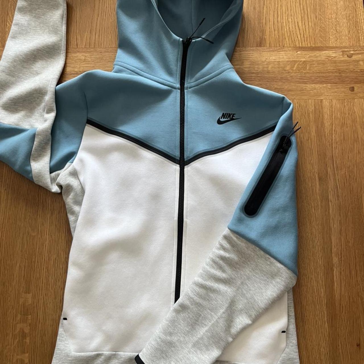Nike Tech Baby blue/White Worn twice Brand new... - Depop