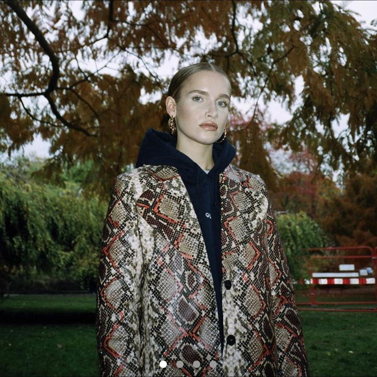 Stunning ASOS snakeprint vinyl trench coat. Worn a... - Depop