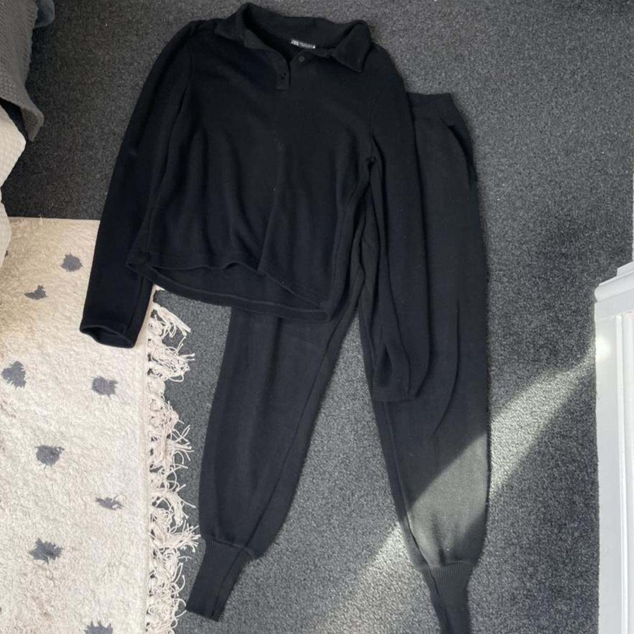 Zara Women's Black Joggerstracksuits Depop