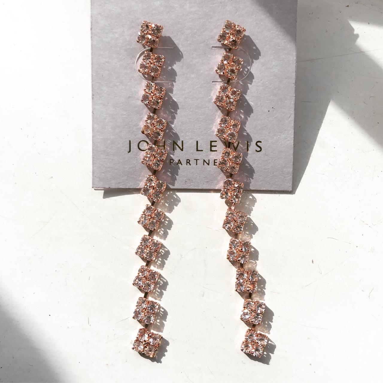 JOHN LEWIS rose gold dangly stud earrings brand... Depop