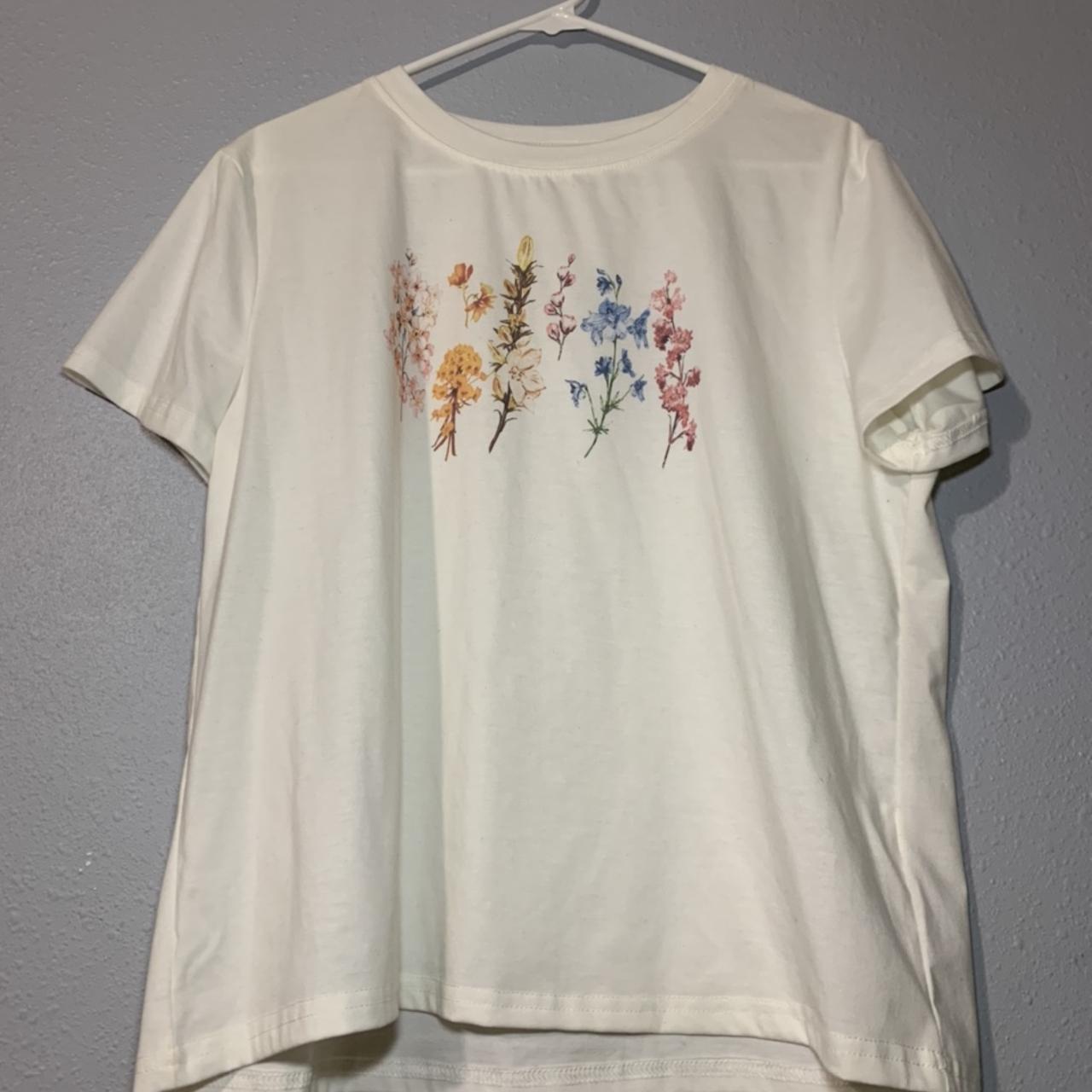 floral cottagecore t shirt tags: urban outfitters,... - Depop