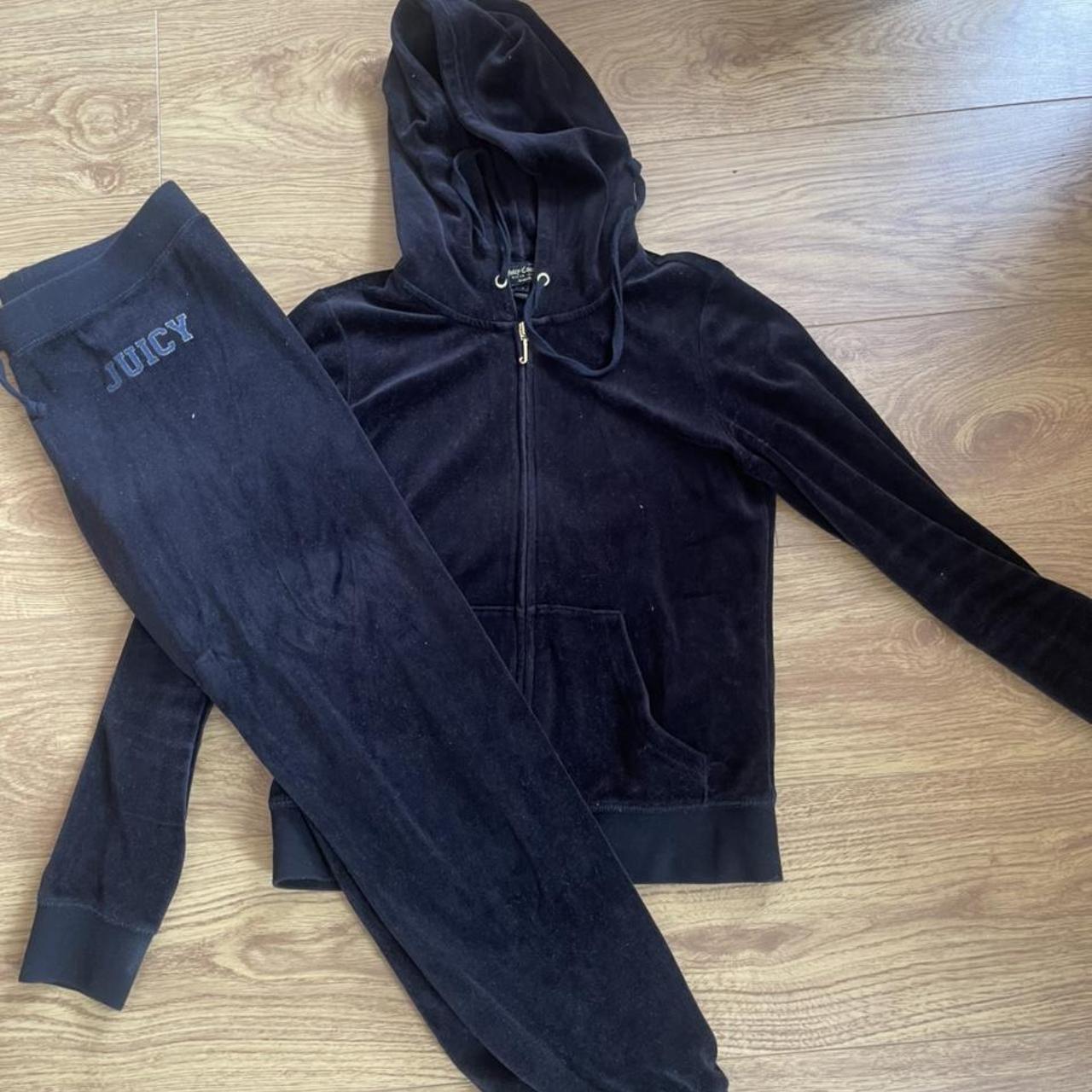 juicy couture full tracksuit black jacket, bottoms... Depop