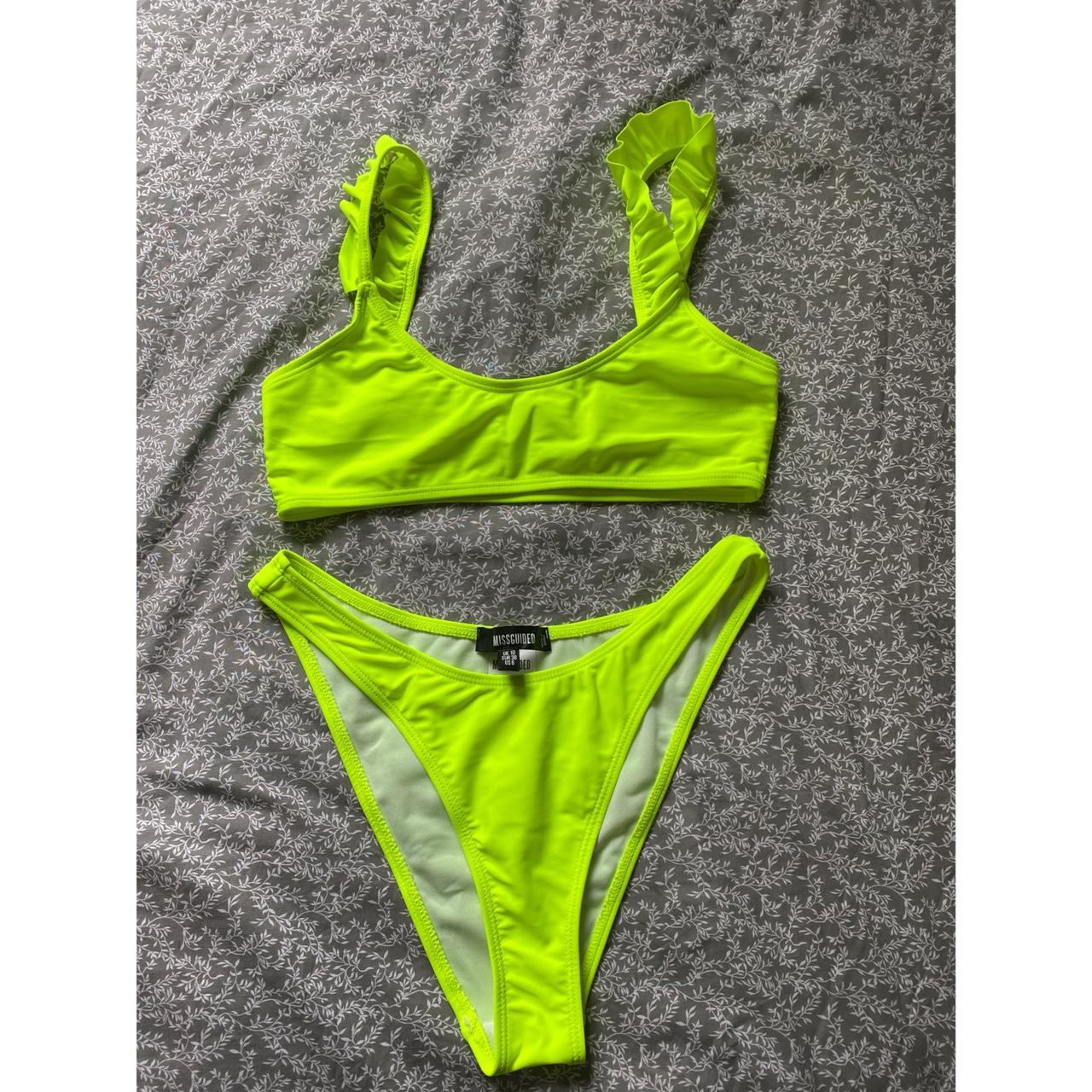 Missguided Neon Yellow Bikini Set Never Been Worn Depop