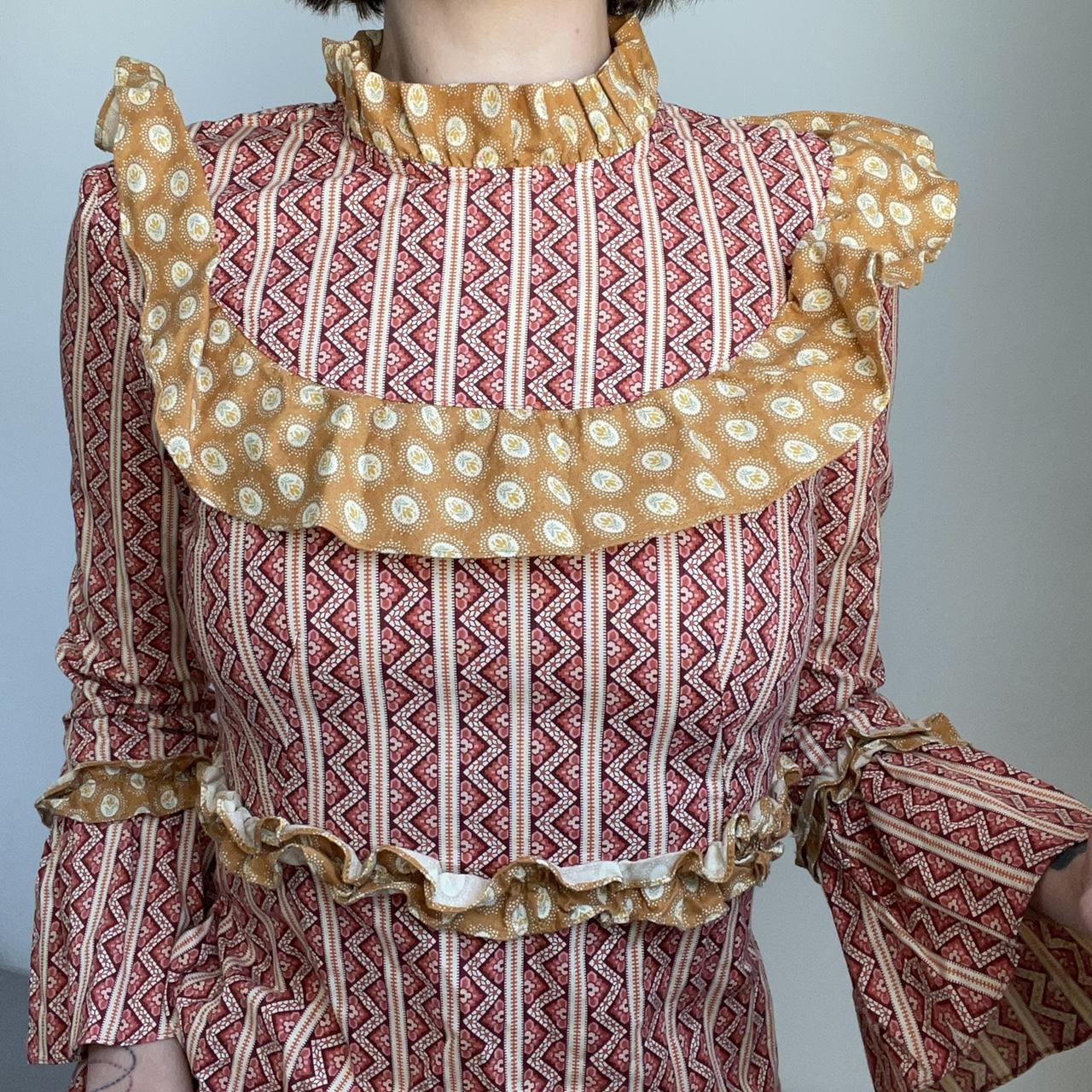 Batsheva Women's Orange and Red Dress Depop