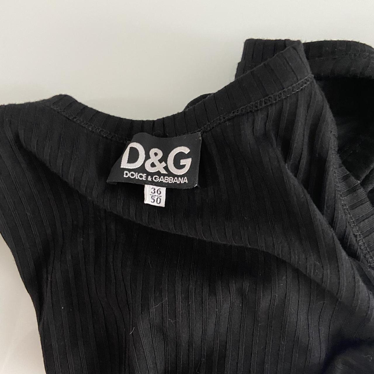 Vintage y2k D&G dolce and Gabbana black logo tank... - Depop