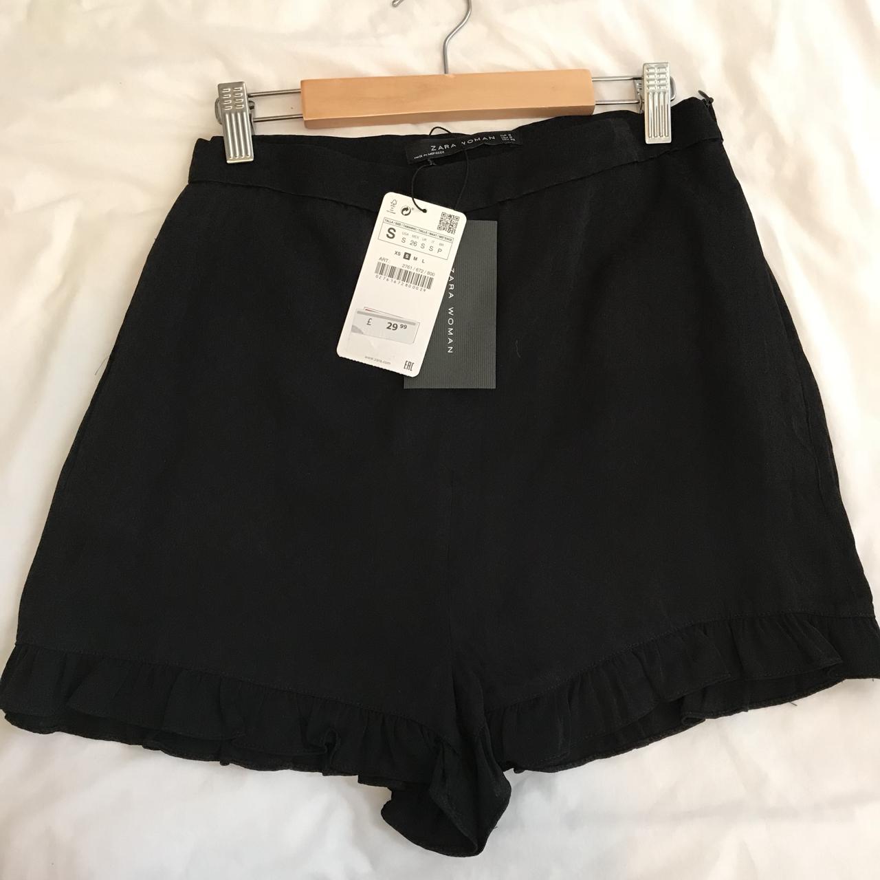 Zara black frill shorts Clearance