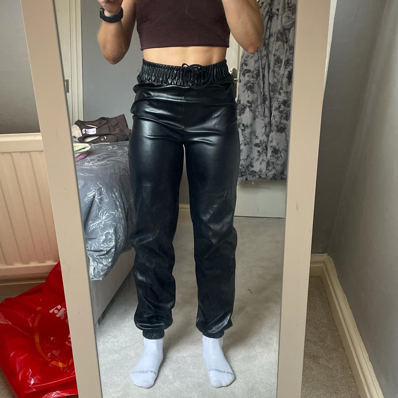 Pretty little thing leather trousers. Hardly worn so - Depop