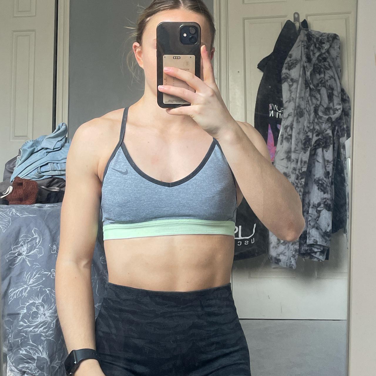 Nike grey and green sports bra