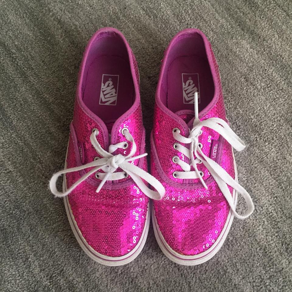 Vans pink glitter on sale shoes