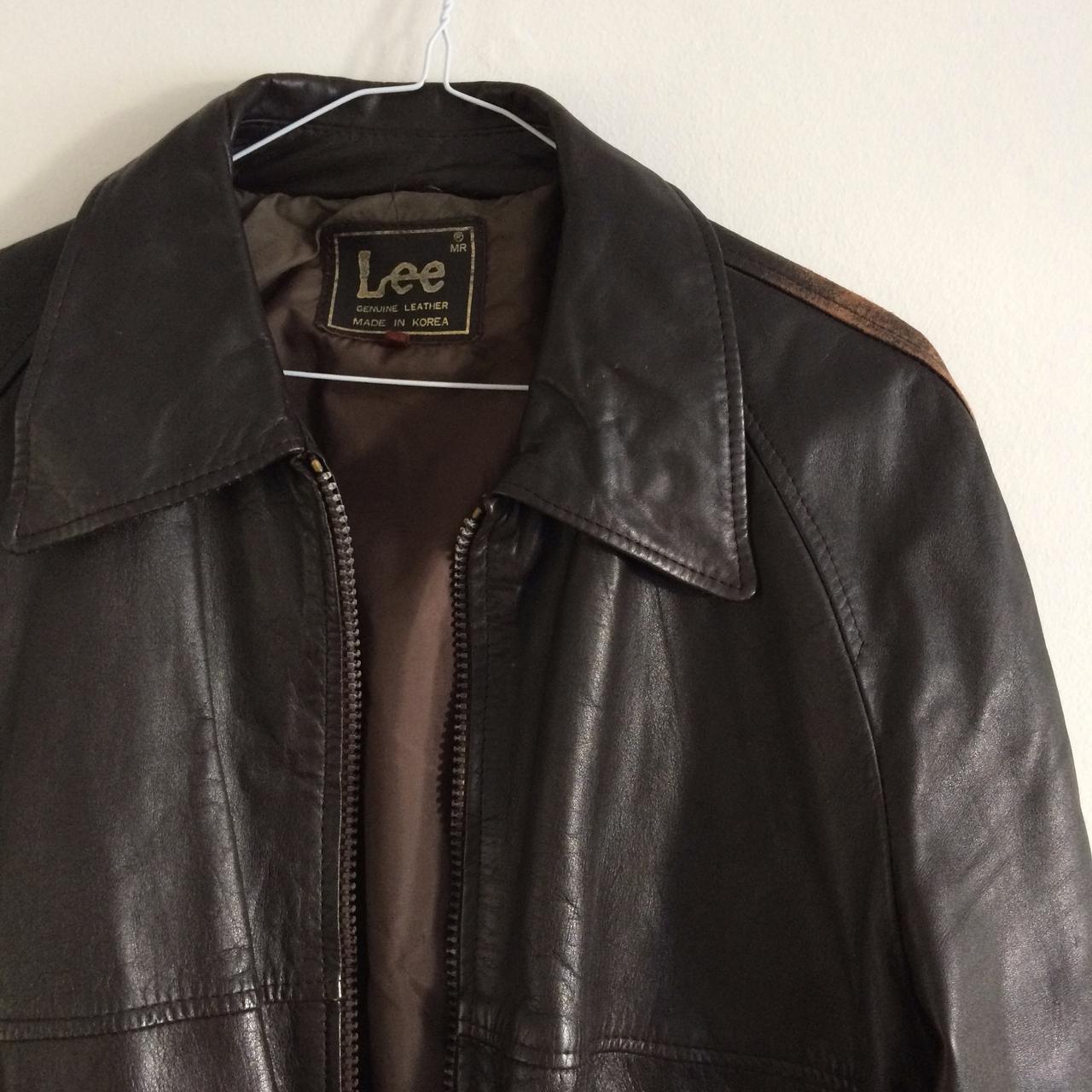 Lee leather jacket. Amazing vintage condition.... - Depop