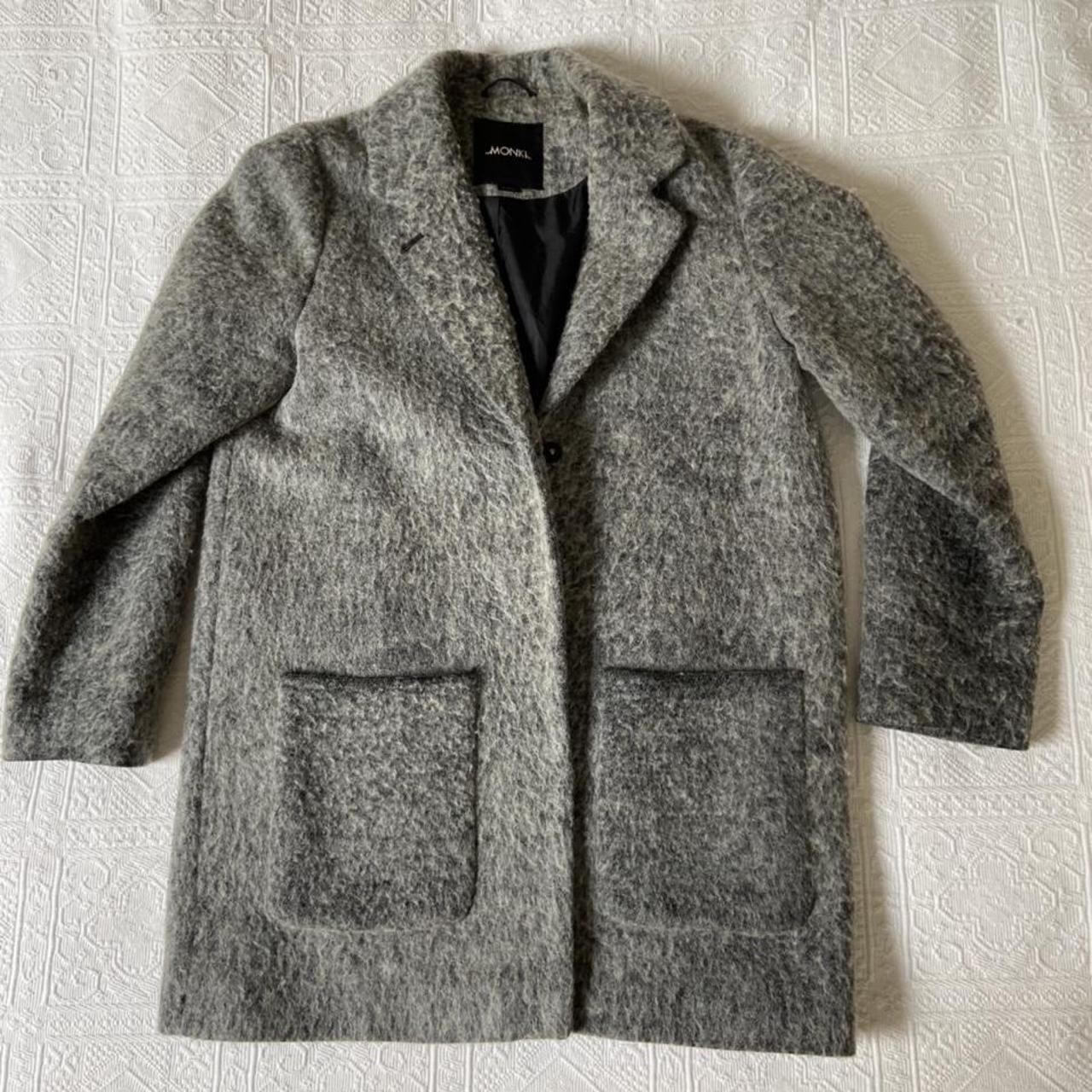 Monki grey coat Size M - Depop