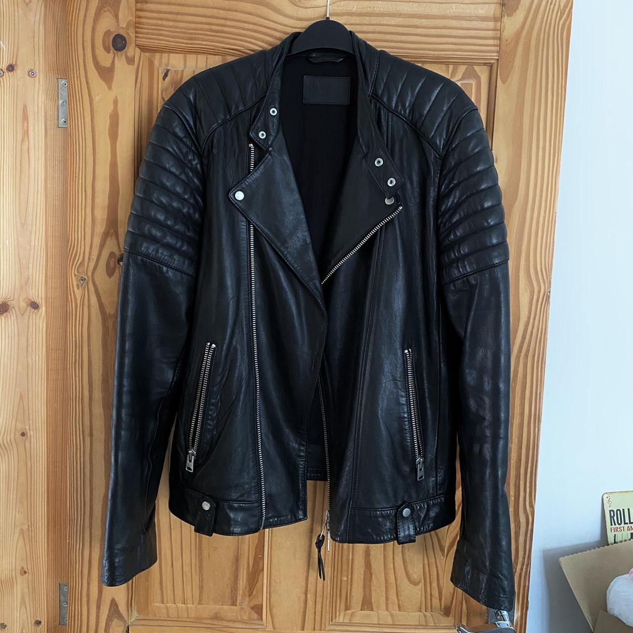 All Saints Jasper Leather Biker Jacket Size. Depop