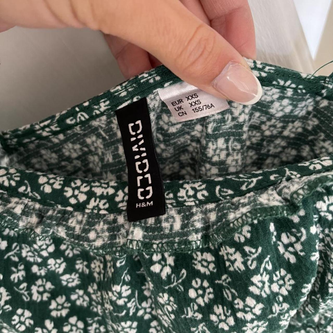 H&M green floral summer dress - worn once - Depop