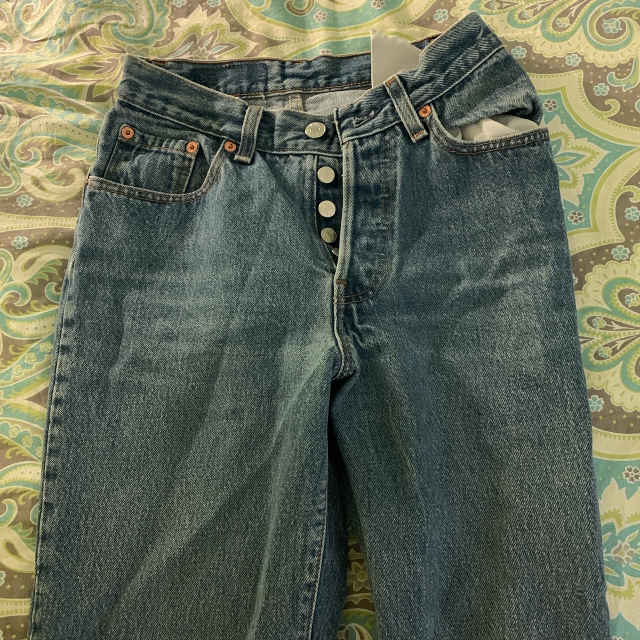 Vintage high waisted flared jeans, small scuffs on... - Depop