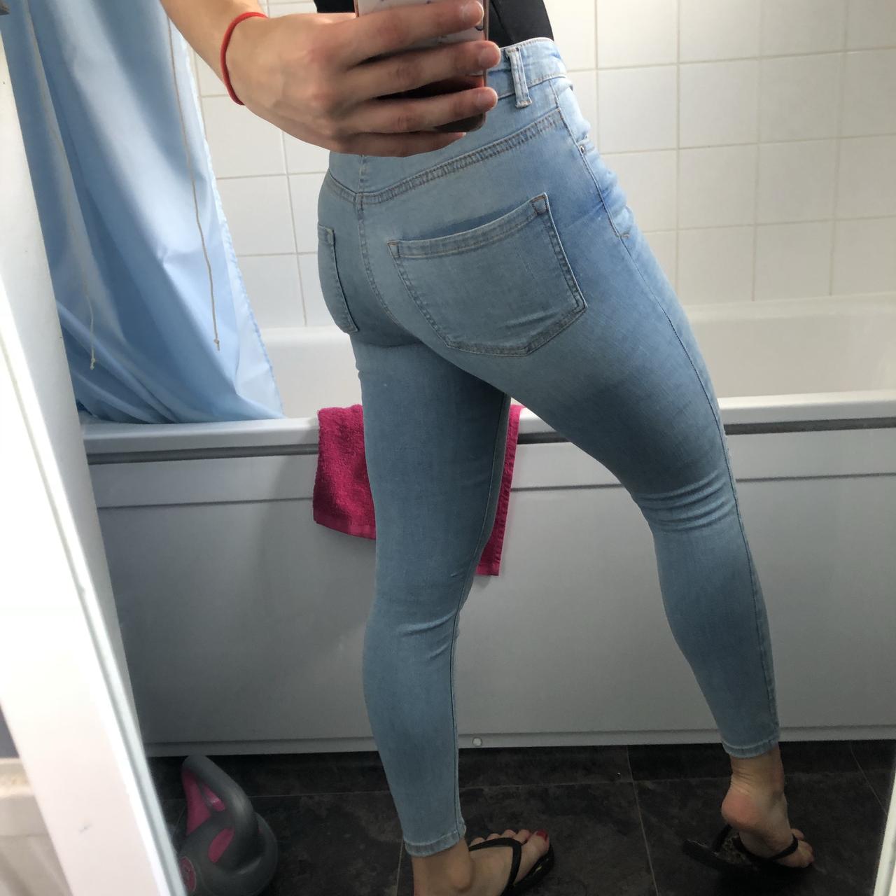 Light blue skinny jeans. So lush. Worn a hand full... - Depop