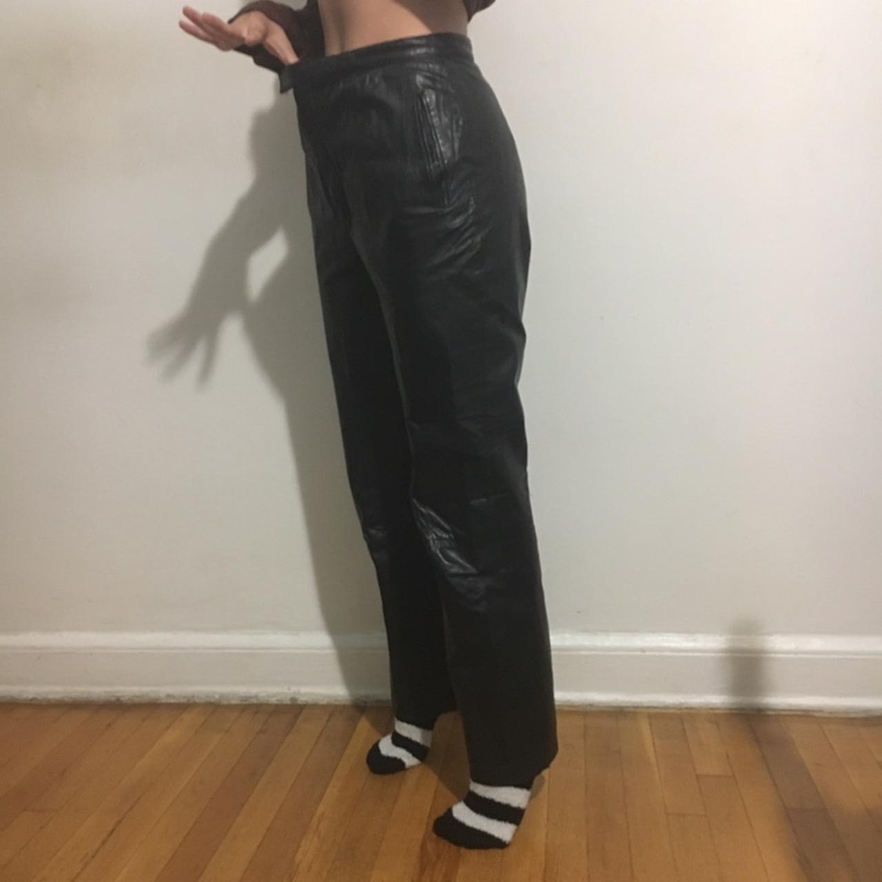 Women's Mixit Faux Leather Leggings Pants Black - Depop